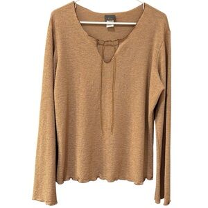 vintage boho lettuce hem top, size 2X